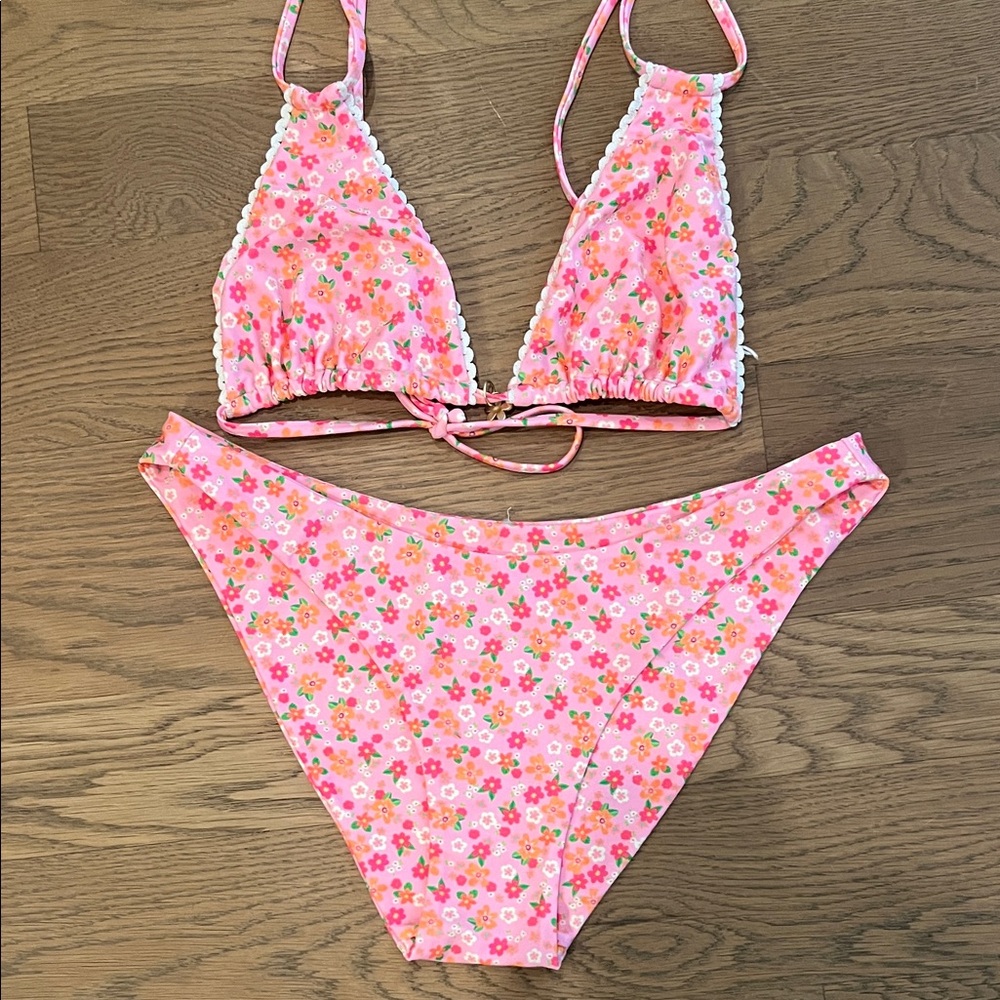 Kulani Kinis Vibrant Pink and White Floral Bikini
